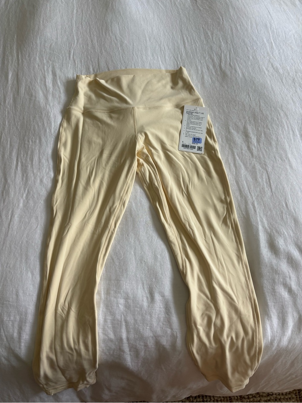 Lululemon Align HR Pant 25” Buttercream leggings, size 8